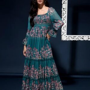 DRAPE AND DAZZLE Women Fit and Flare Green Midi/Calf Length Dress